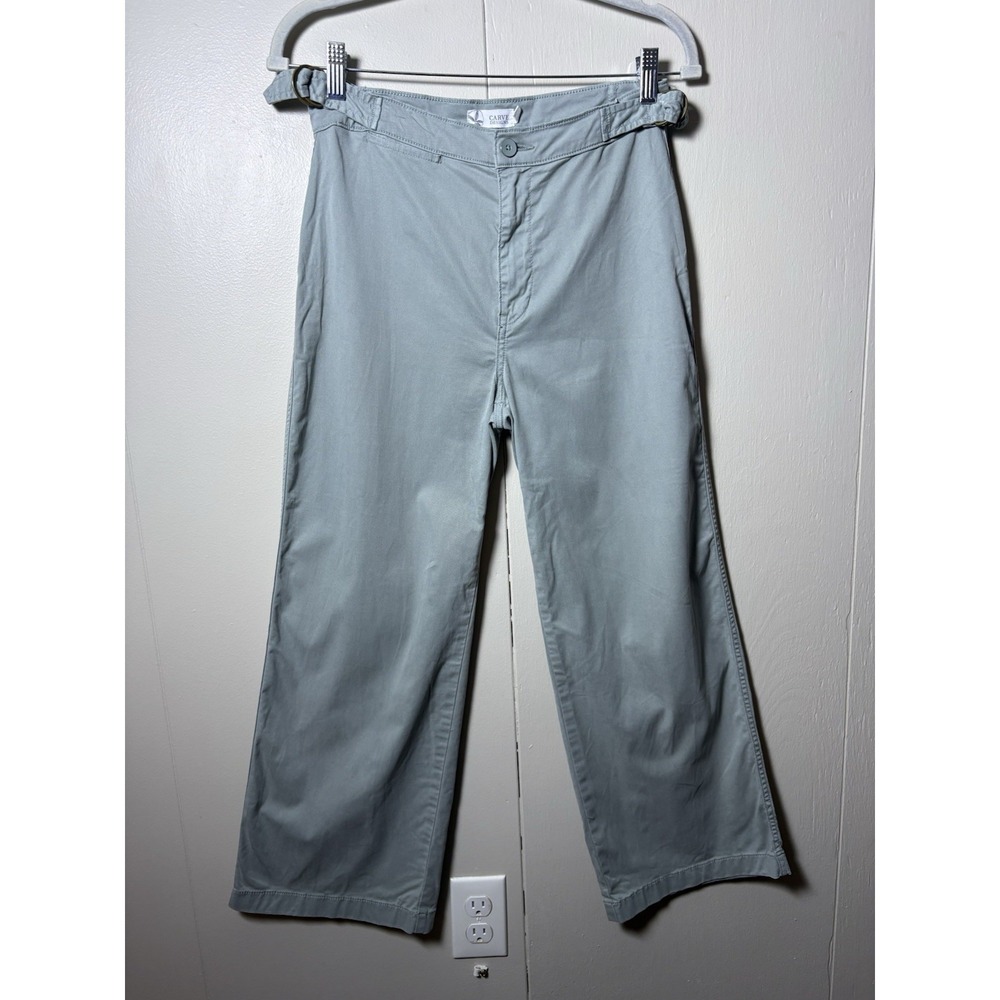 Carve Designs Pants 6 Green Wide Leg Cropped Casual Coastal Resort Preppy Travel